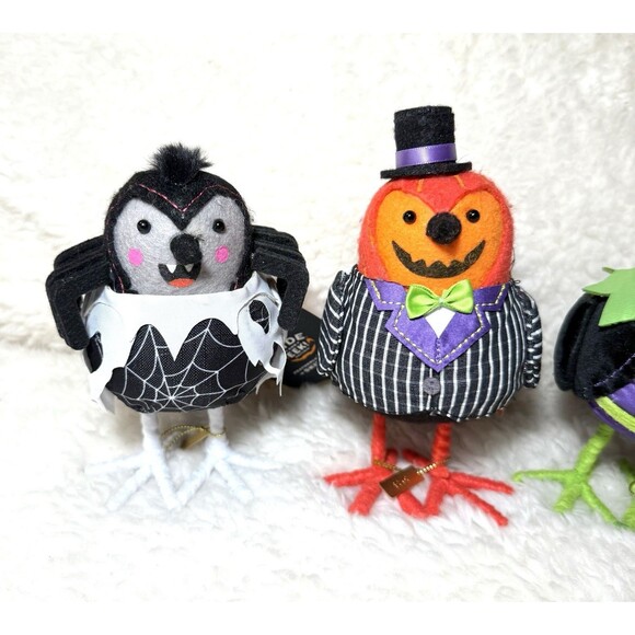 Target 2024 Hyde & EEK! Featherly Friends Halloween Fabric Birds SET OF 3 NWT - Picture 3 of 5